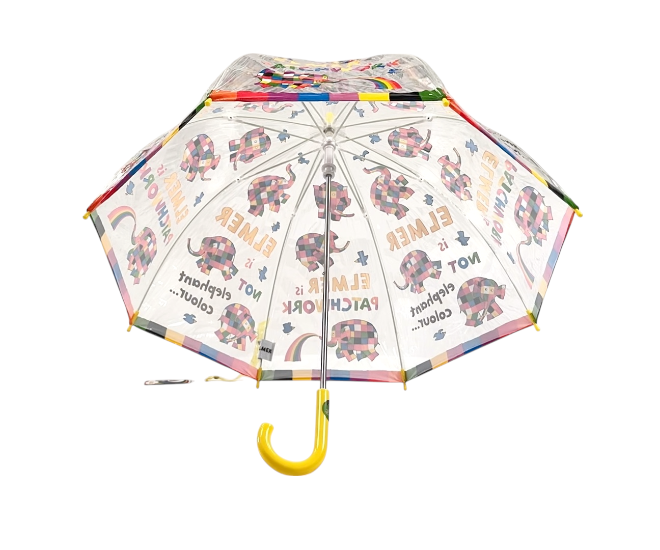 Elmer is Patchwork PVC Clear Dome Umbrella