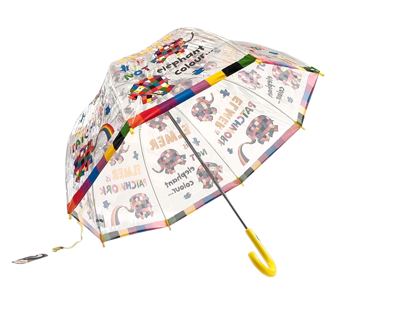 Elmer is Patchwork PVC Clear Dome Umbrella