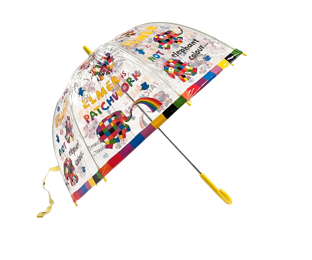 Elmer is Patchwork PVC Clear Dome Umbrella