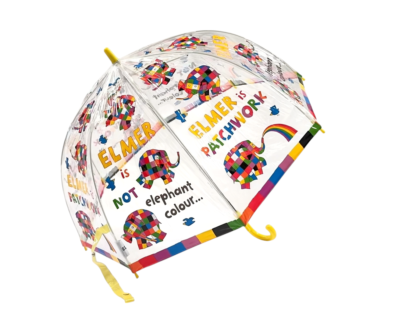 Elmer is Patchwork PVC Clear Dome Umbrella