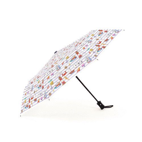 Laura Wall Stripes Design Folding Umbrella
