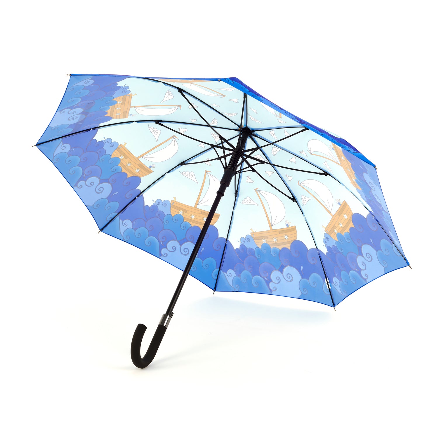Laura Wall Boats Design Stick Umbrella