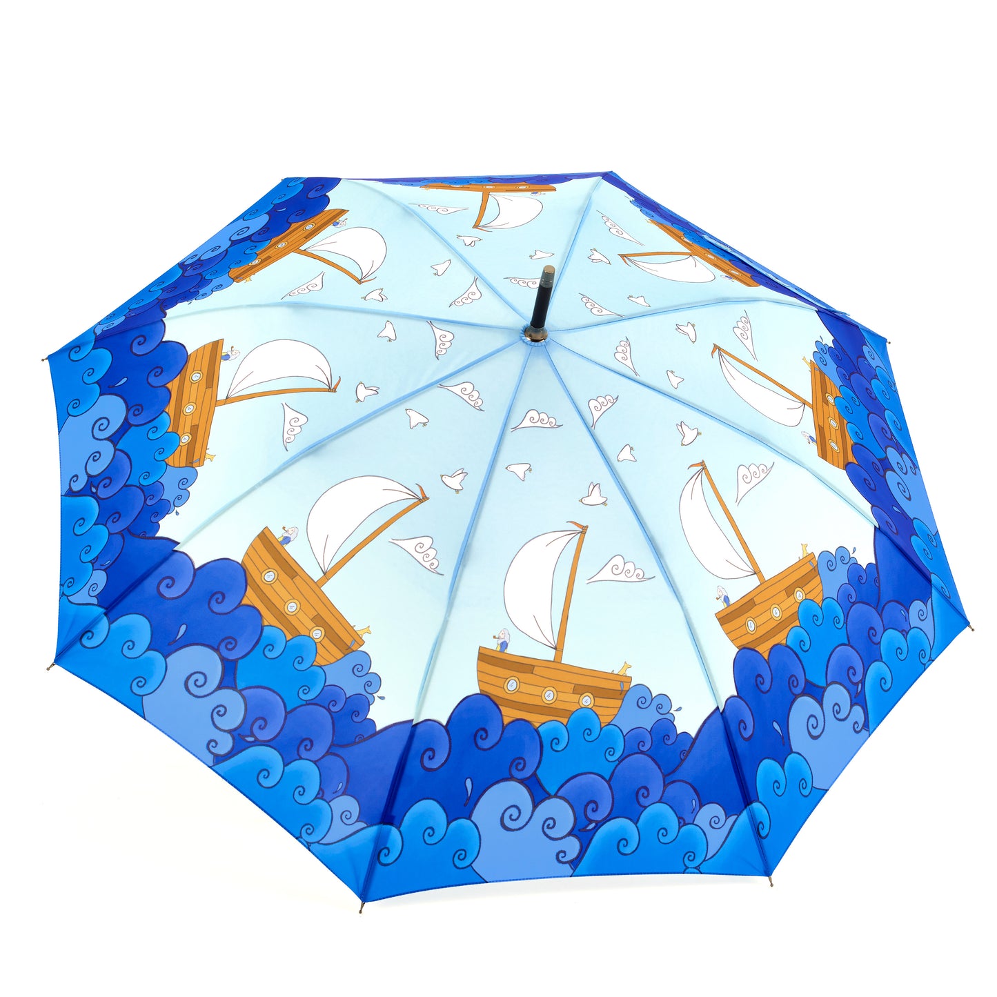 Laura Wall Boats Design Stick Umbrella