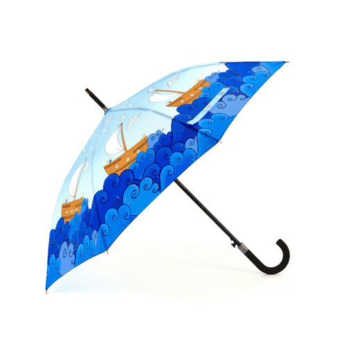 Laura Wall Boats Design Stick Umbrella