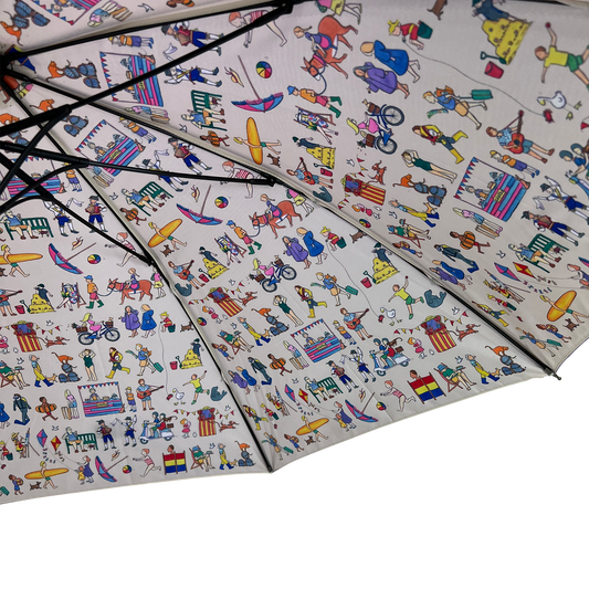 Laura Wall Seaside Shenanigans Dual canopy Stick Umbrella