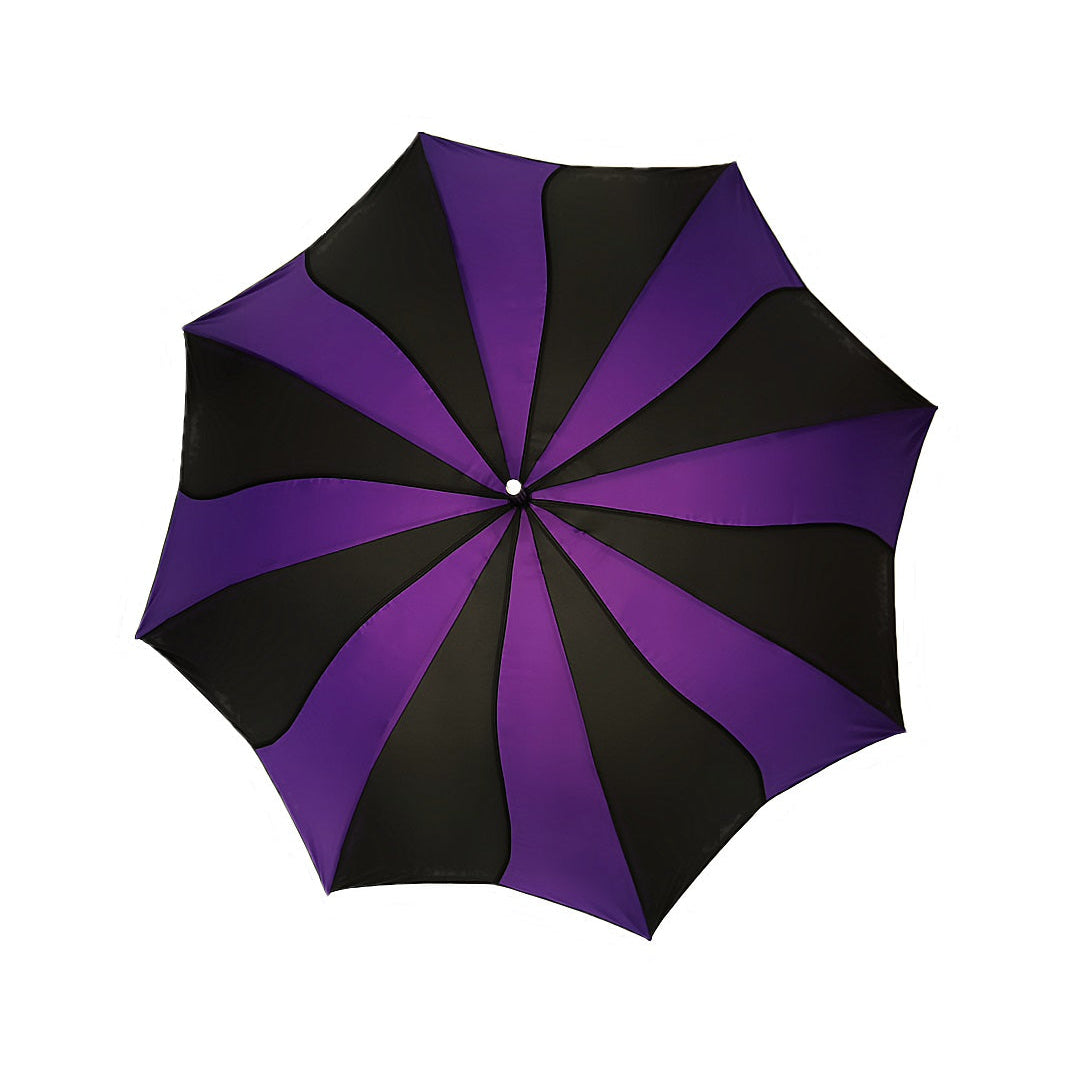 Everyday Swirl Stick Umbrella Purple and Black