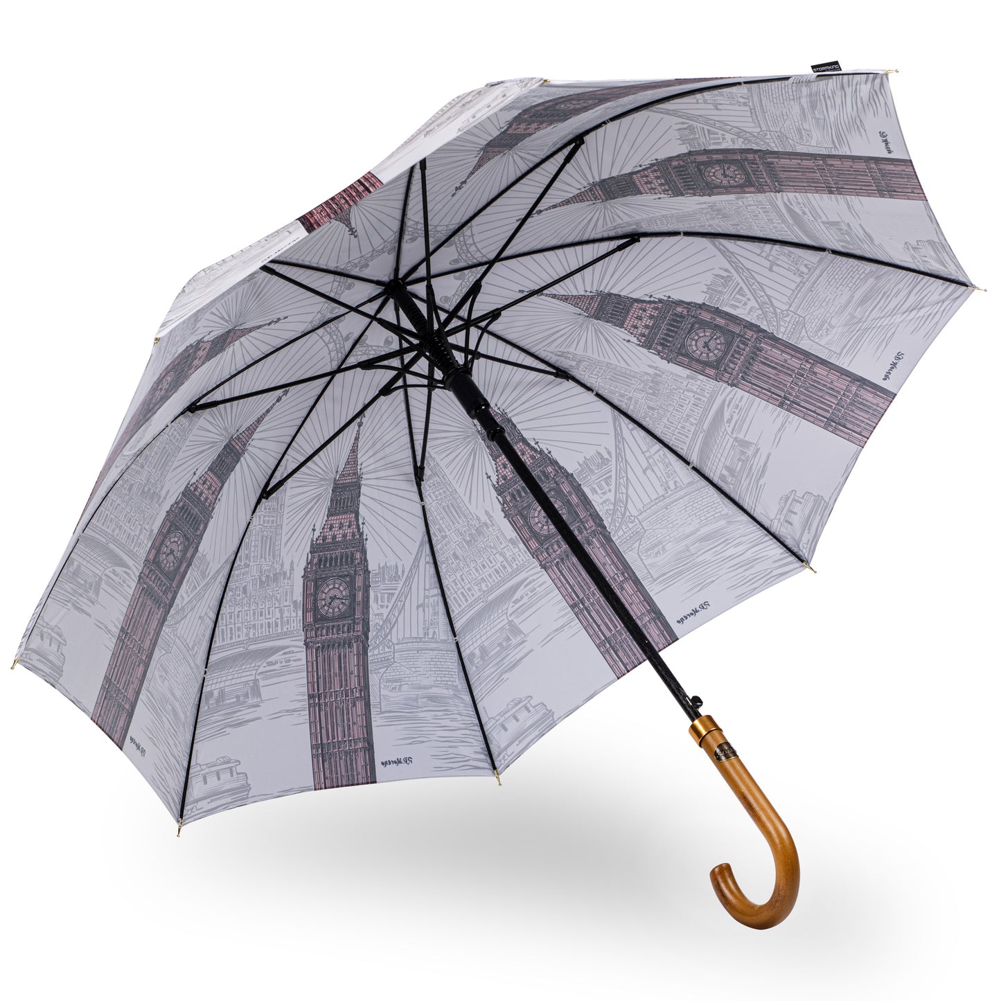 StormKing Classic City Collection London Black and White Umbrella by Soake