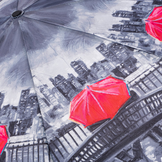 StormKing Folding City Umbrella New York Black and White by Soake