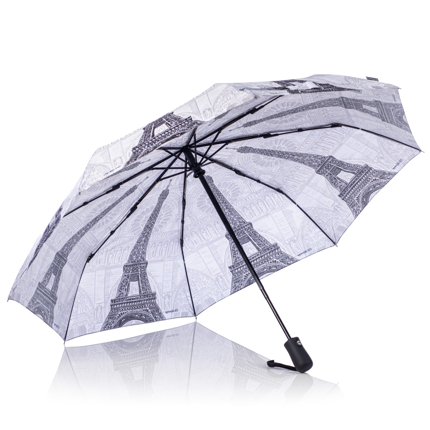 StormKing Folding City Umbrella Paris Black and White by Soake