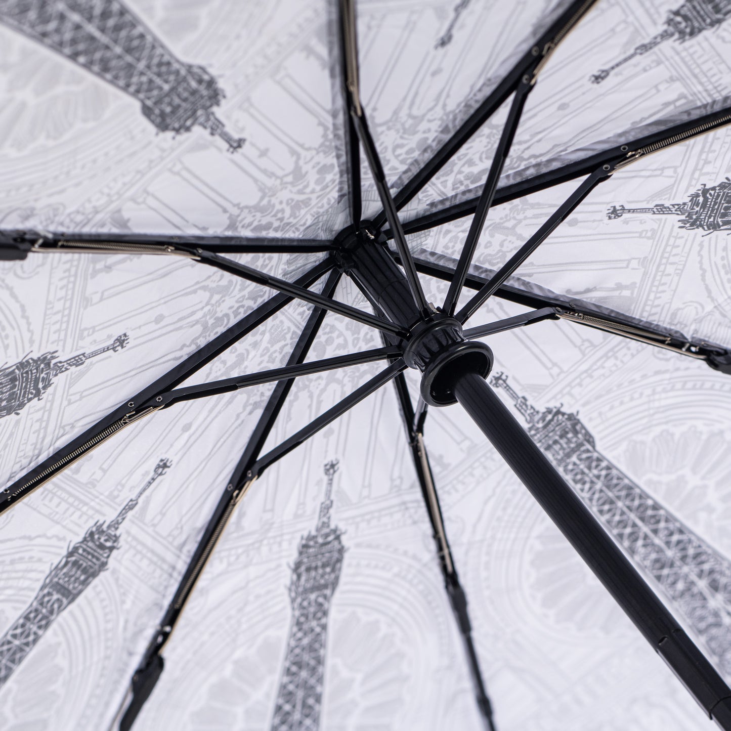 StormKing Folding City Umbrella Paris Black and White by Soake
