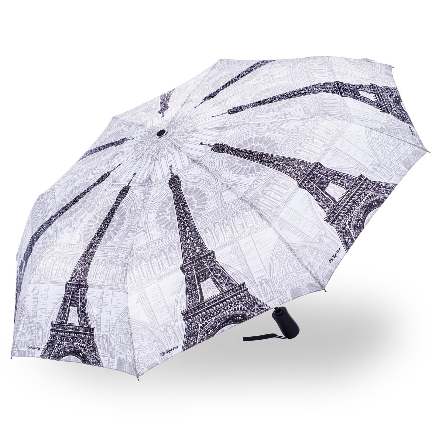 StormKing Folding City Umbrella Paris Black and White by Soake