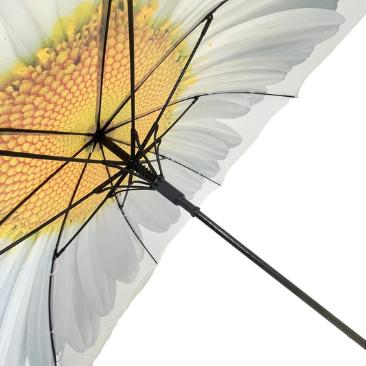 StormKing Floral White Daisy Classic Stick Umbrella