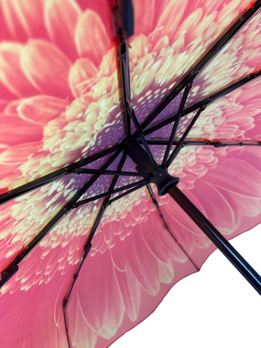 StormKing Folding Floral Umbrella Orange Daisy