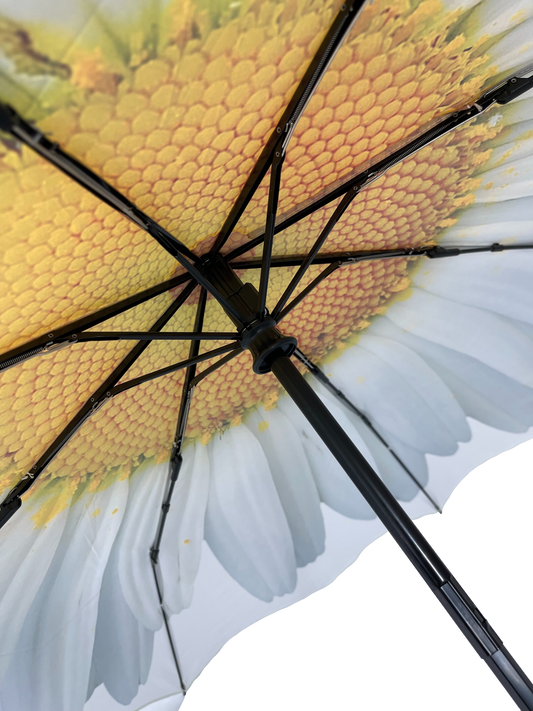 StormKing Folding Floral Umbrella White Daisy