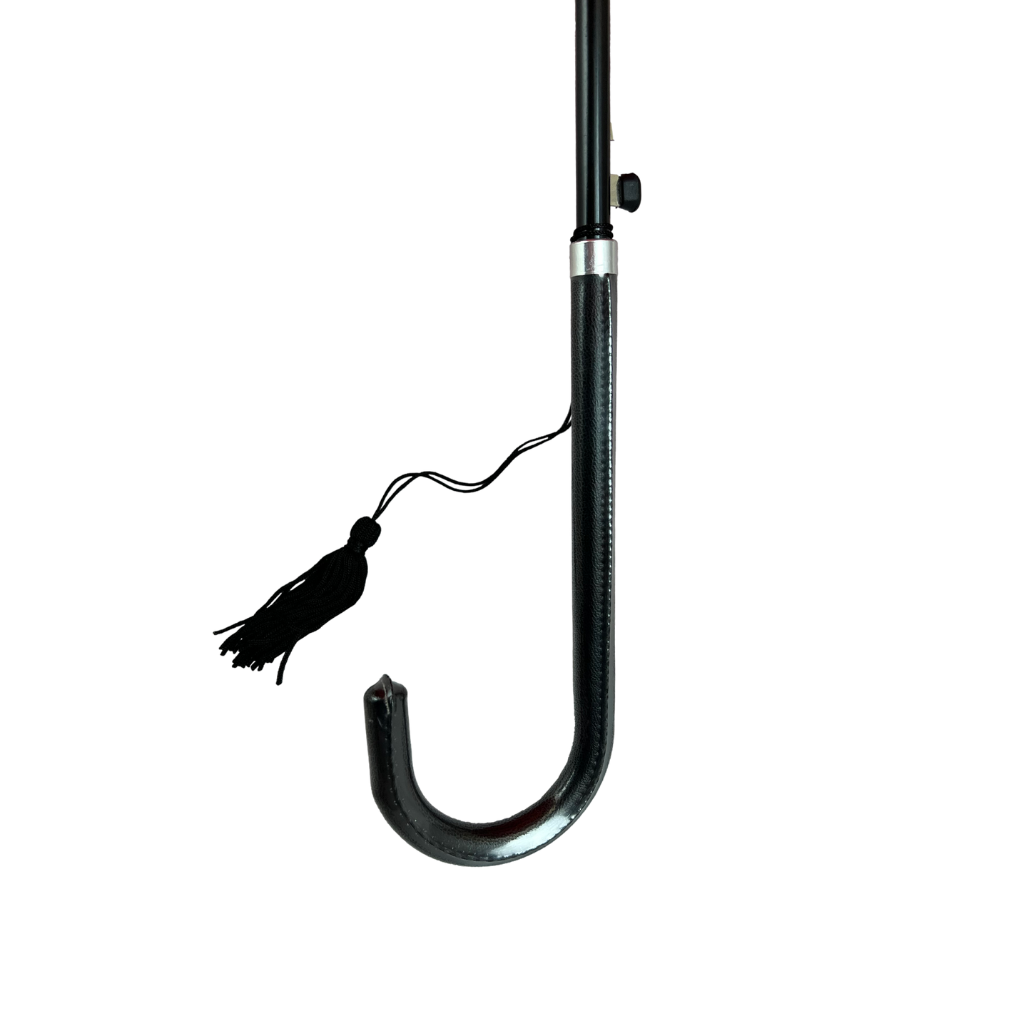 Boutique Triple Frill Stick Auto umbrella Black