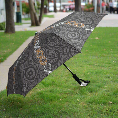Annie Phillips Circles Folding Umbrella Charcoal