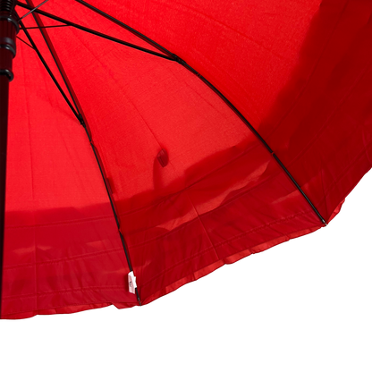 Boutique Triple Frill Stick Auto Umbrella RED