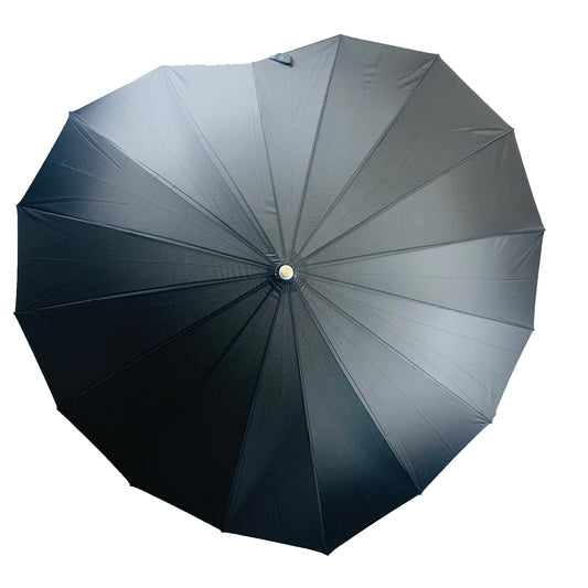 Boutique Heart Umbrella Black