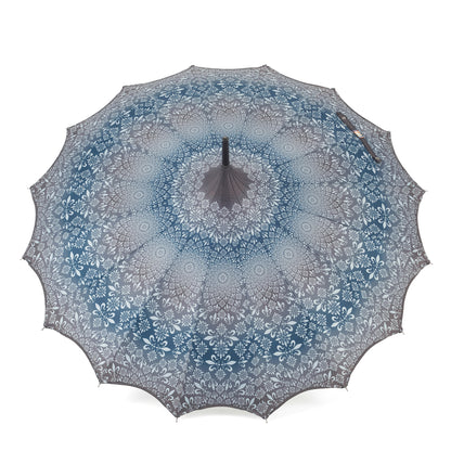 Boutique Patterned Pagoda with Scalloped edge Charcoal