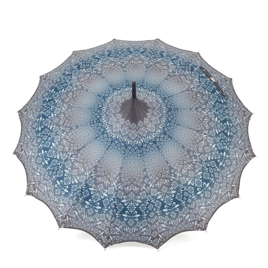 Boutique Patterned Pagoda with Scalloped edge Charcoal