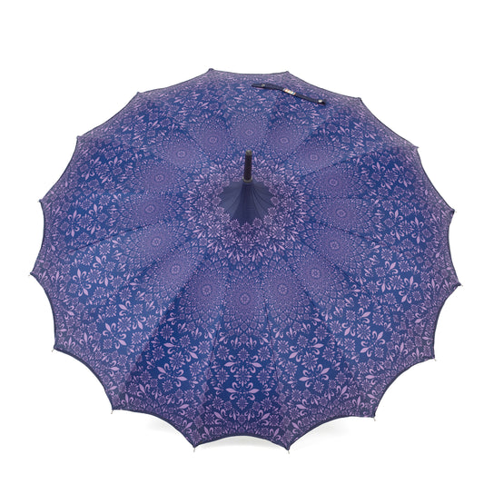 Boutique Patterned Pagoda with Scalloped edge Purple