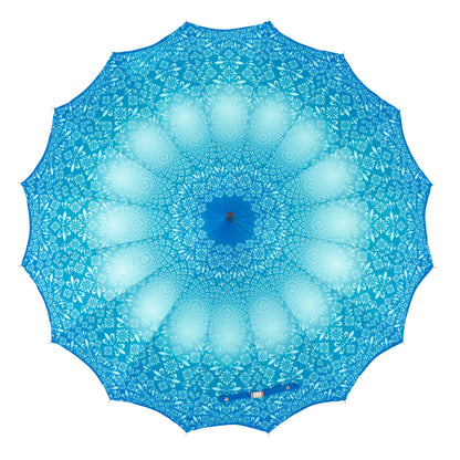 Boutique Patterned Pagoda with Scalloped edge Teal