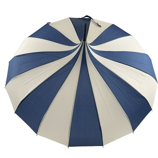 Boutique Classic Pagoda Umbrella in Navy and Cream