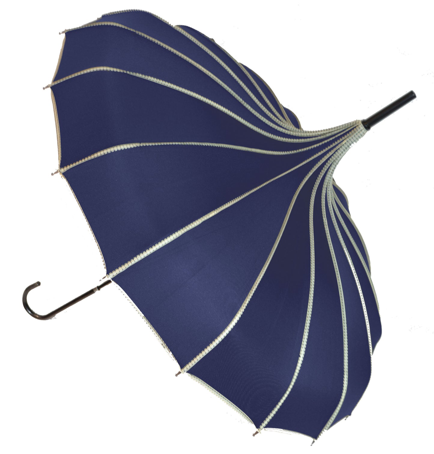 Boutique RIBBED Pagoda Umbrella  Navy
