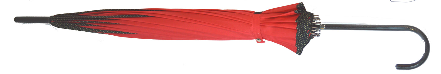 Boutique RIBBED Pagoda Umbrella  Red
