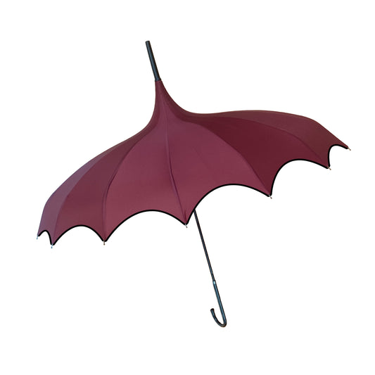 Boutique Scalloped Edge Pagoda Burgundy