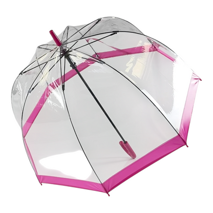 Everyday Clear Vinyl Dome Umbrella Pink