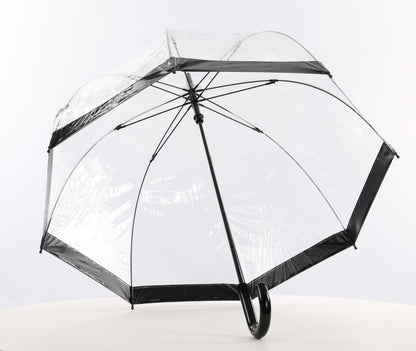 Everyday Clear Vinyl Dome Umbrella Black