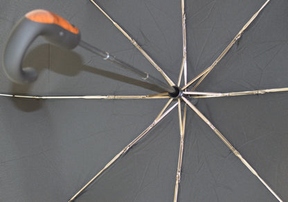 Gents Auto Compact Umbrella Black (Wood effect/Matt ABS handle)