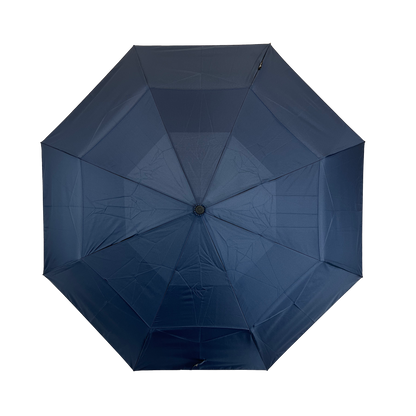 Gents Auto Compact Umbrella Navy with hook handle