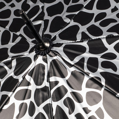 Everyday Giraffe Print (Metallic) Silver Stick Umbrella