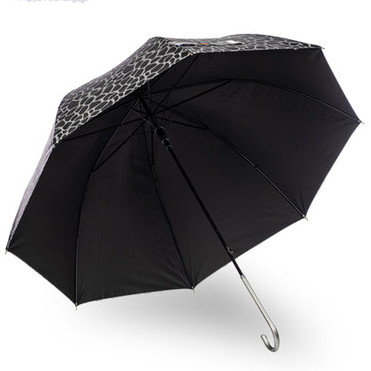 Everyday Giraffe Print (Metallic) Silver Stick Umbrella