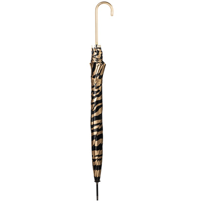 Everyday Zebra Print (Metallic) Gold Stick Umbrella