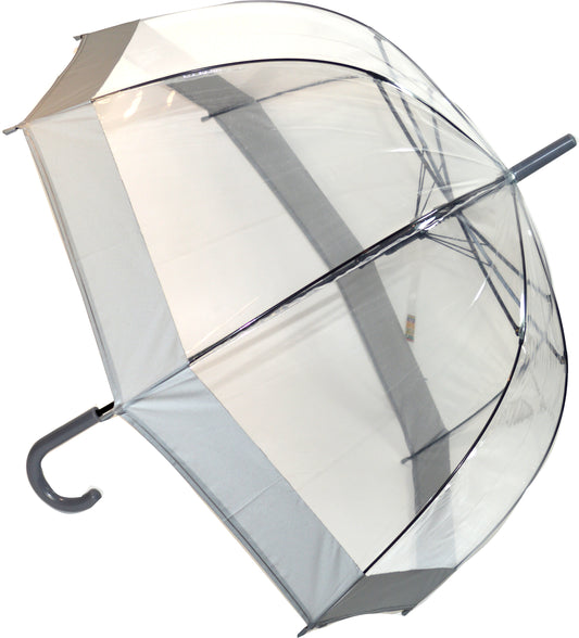 Everyday Auto Clear Dome Umbrella Grey  STICK