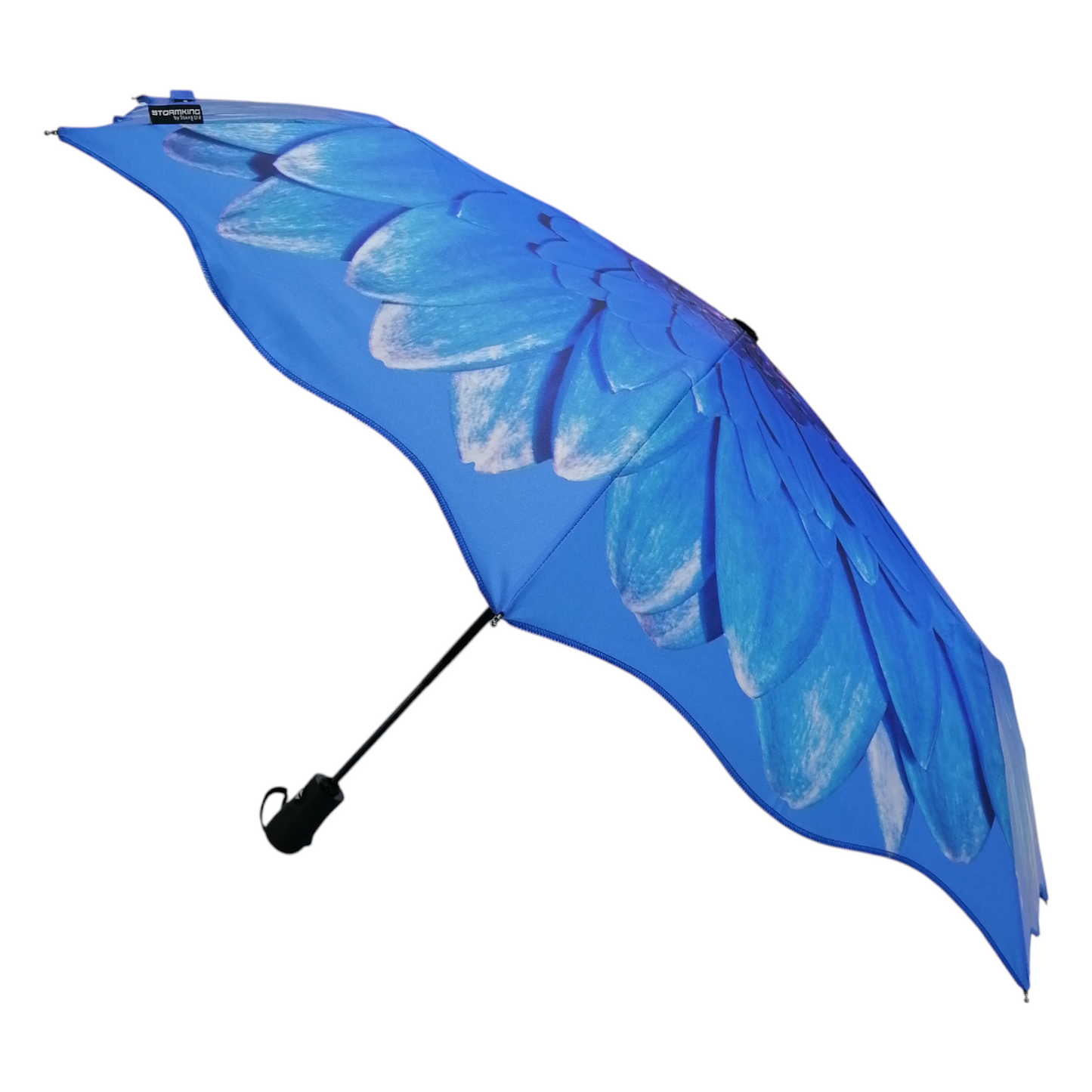StormKing Folding Floral Umbrella Blue Daisy