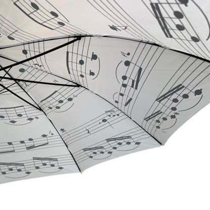 Black Music Umbrella with White Notes