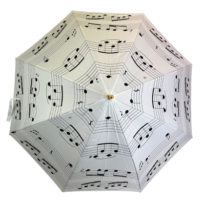 Black Music Umbrella with White Notes