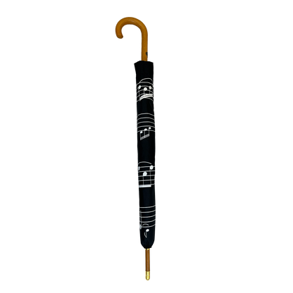 White Music Umbrella with Black Notes
