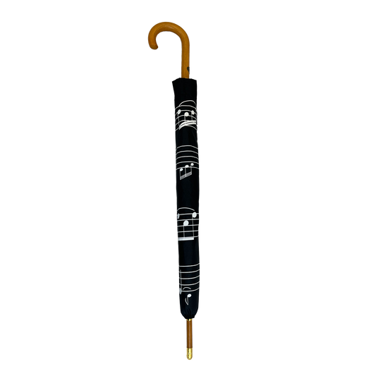 White Music Umbrella with Black Notes