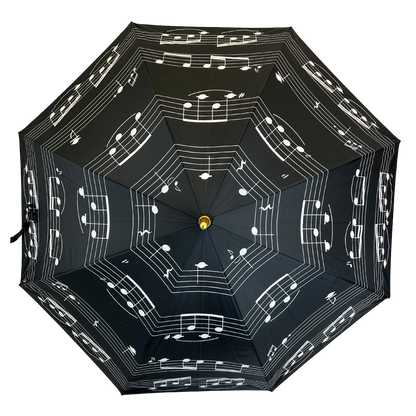 White Music Umbrella with Black Notes