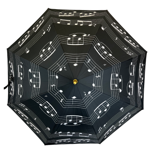 White Music Umbrella with Black Notes