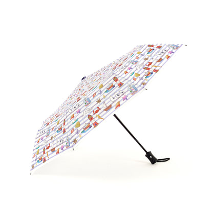 Laura Wall Stripes Design Folding Umbrella