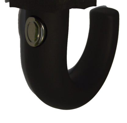 Gents Auto Compact Umbrella Black with hook handle