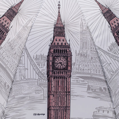 StormKing Classic City Collection London Black and White Umbrella by Soake