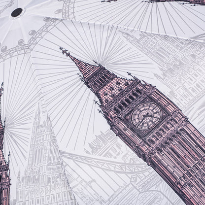 StormKing Folding City Umbrella London Black and White by Soake