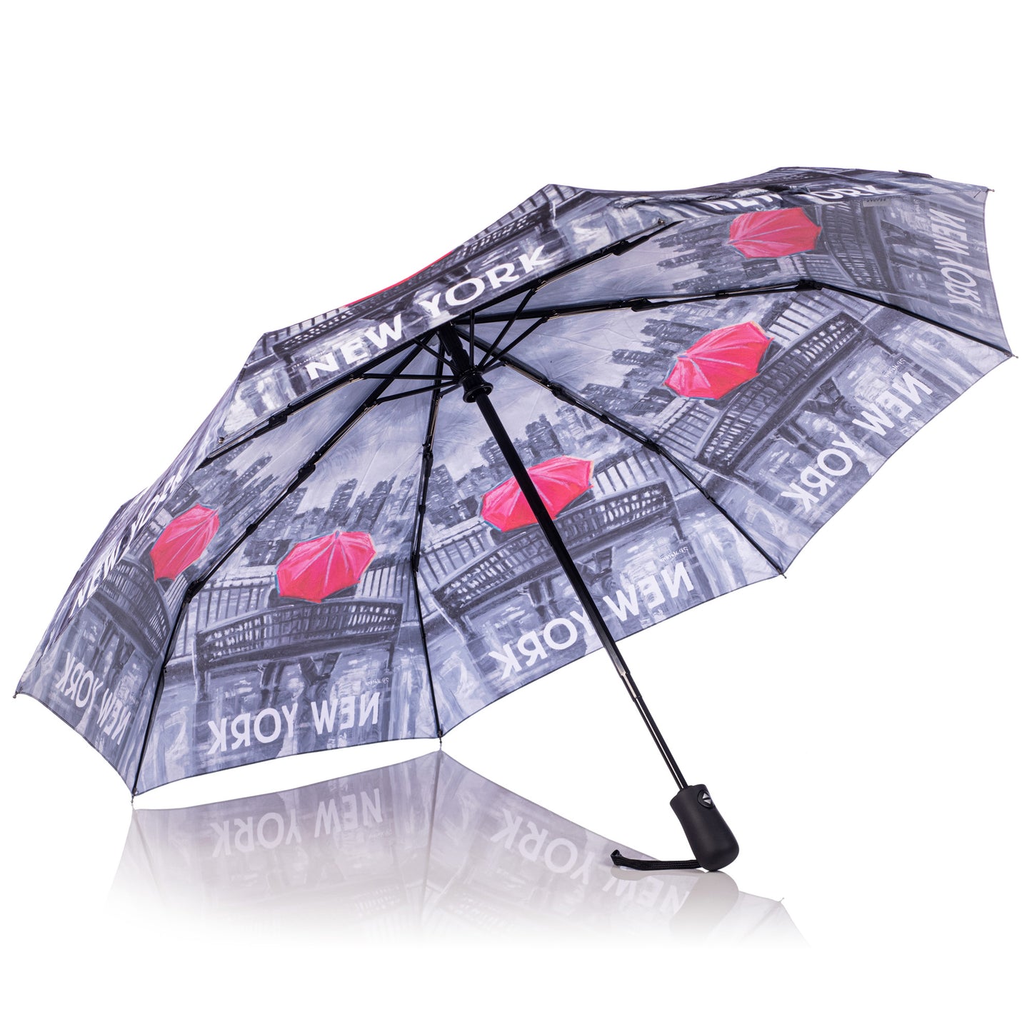 StormKing Folding City Umbrella New York Black and White by Soake
